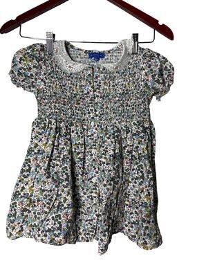 Maison me floral girl short sleeve Peter Pan collar dress sz 5